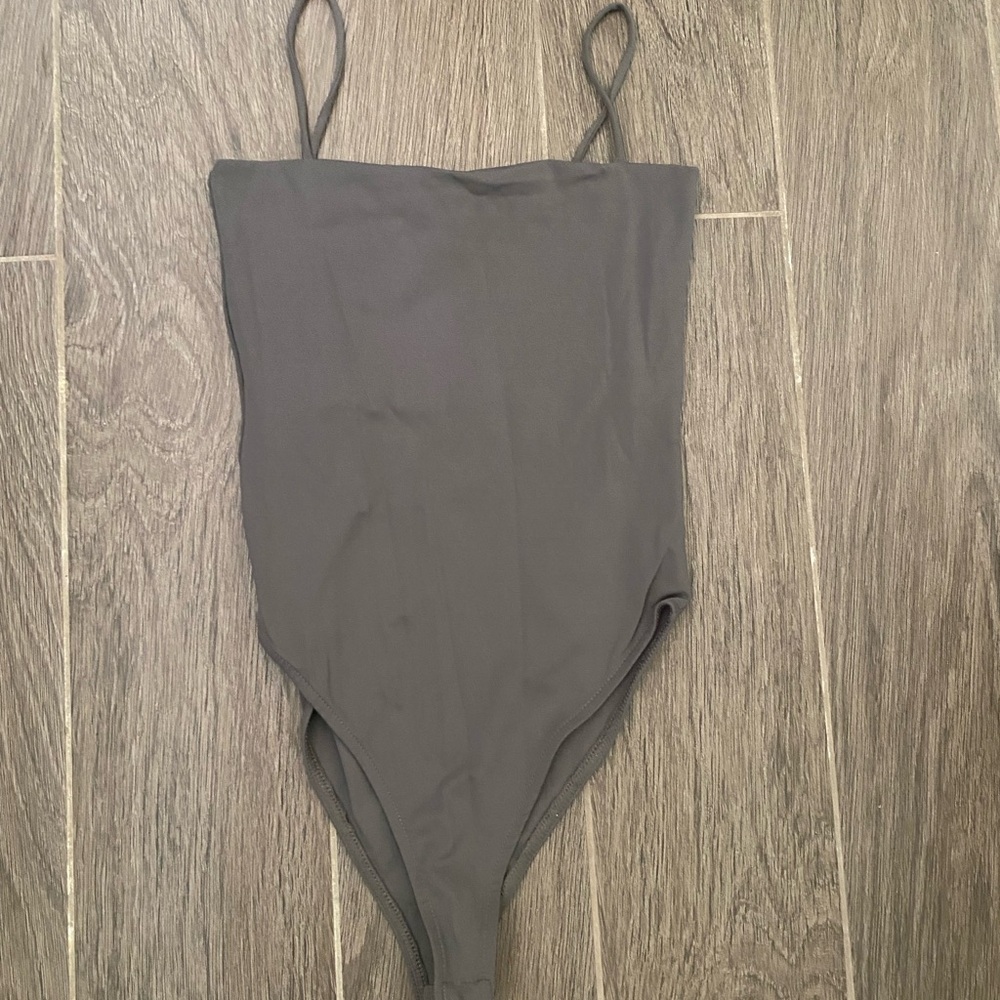 Zara Olive Spaghetti Strap Bodysuit